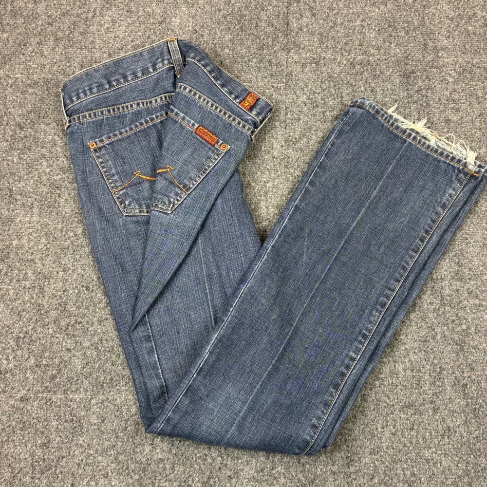 Vintage 7 For All Mankind Womens Size 26 Bootcut Jeans Medium Wash Made in USA
